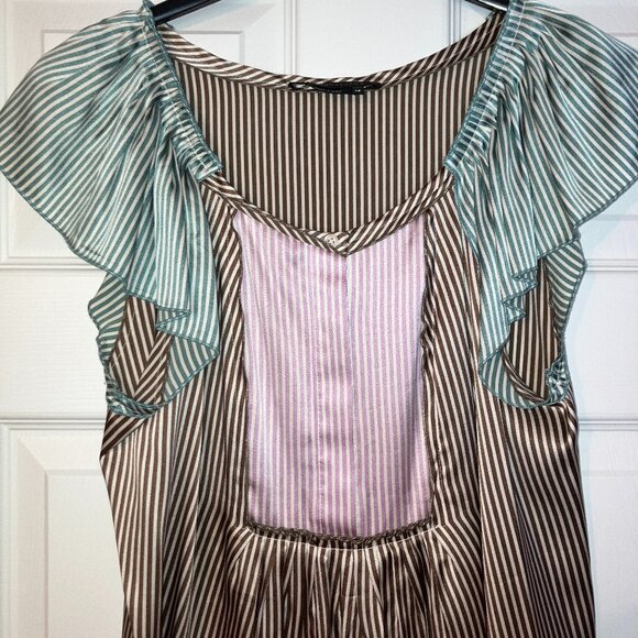 BCBGMaxAzria: Flowy striped multicolored blouse (size XS) - Picture 2 of 6